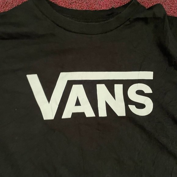 Vintage Vans White Logo Black Short Sleeved Graphic T-Shirt Size Mens XS - Picture 3 of 5